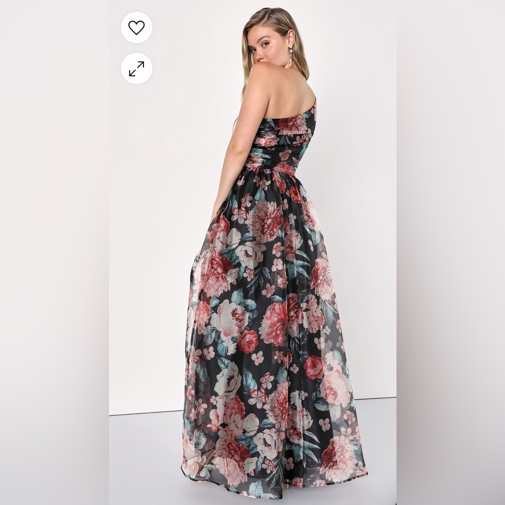 Black Floral Gown - Picture 1 of 2